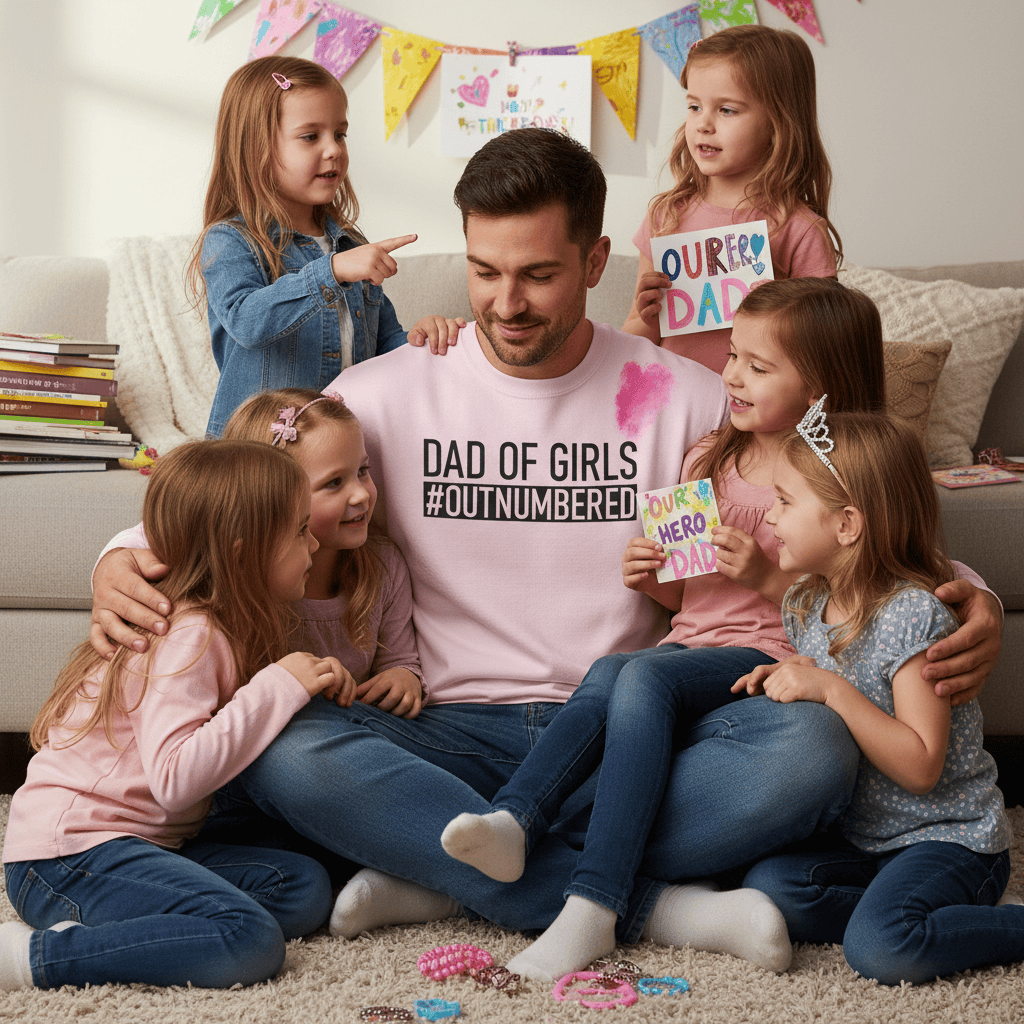 Dad Of Girls #Outnumbered Sweatshirt gift_idea unique_gift personalised_gift