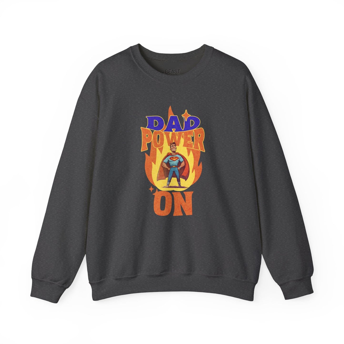 dad power on sweatshirt dark heather sweatshirt uk Father's Day gift idea