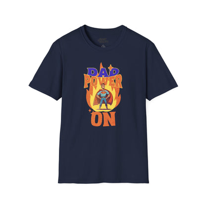dad power on superhero t-shirt for dads navy t-shirt uk Father's Day gift idea