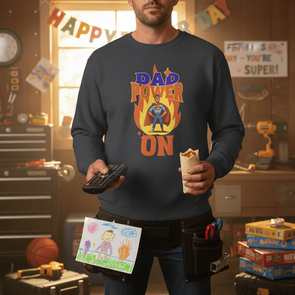 Dad Power On Sweatshirt gift_idea unique_gift personalised_gift