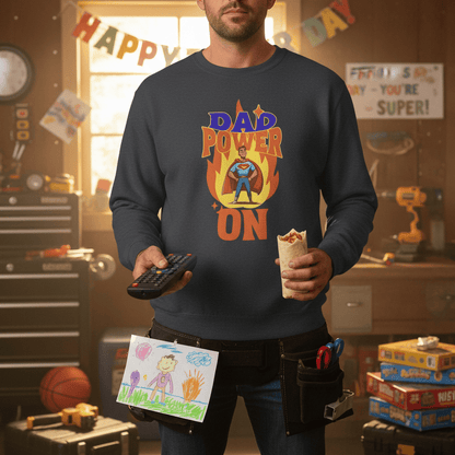 Dad Power On Sweatshirt gift_idea unique_gift personalised_gift