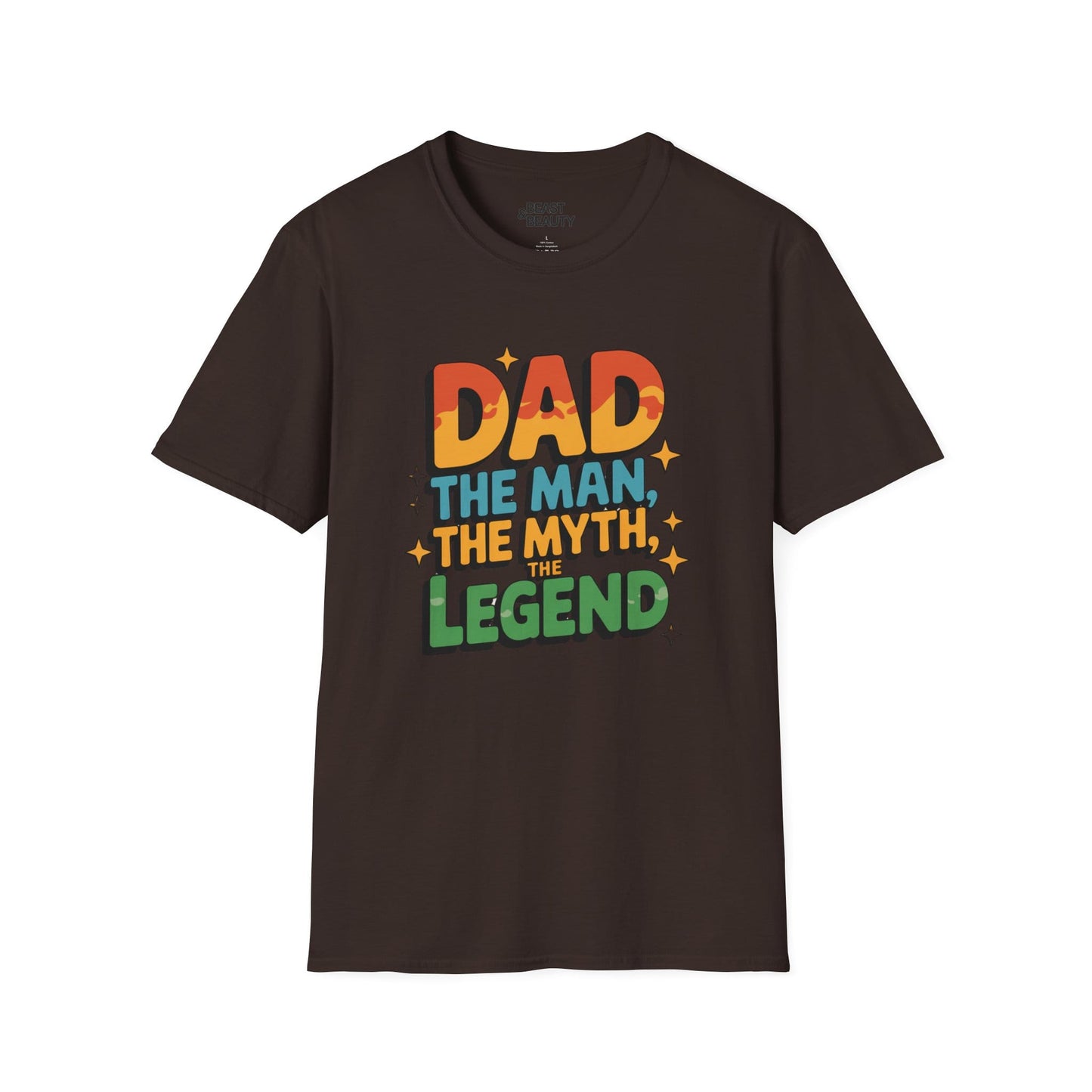 dad the man the myth the legend t-shirt dark chocolate t-shirt uk Father's Day gift idea