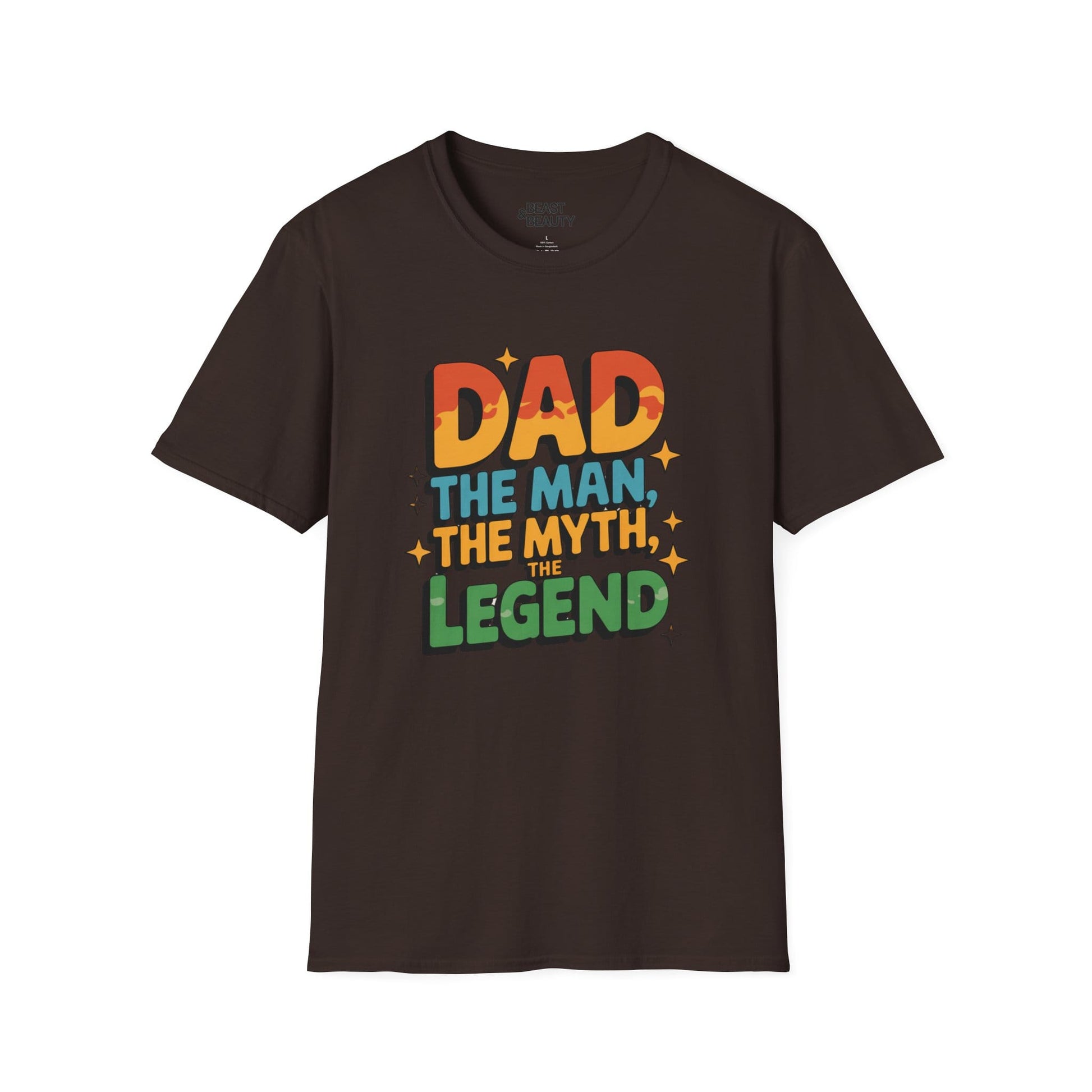 dad the man the myth the legend t-shirt dark chocolate t-shirt uk Father's Day gift idea