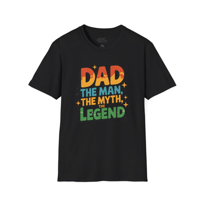 dad the man the myth the legend t-shirt black t-shirt uk Father's Day gift idea