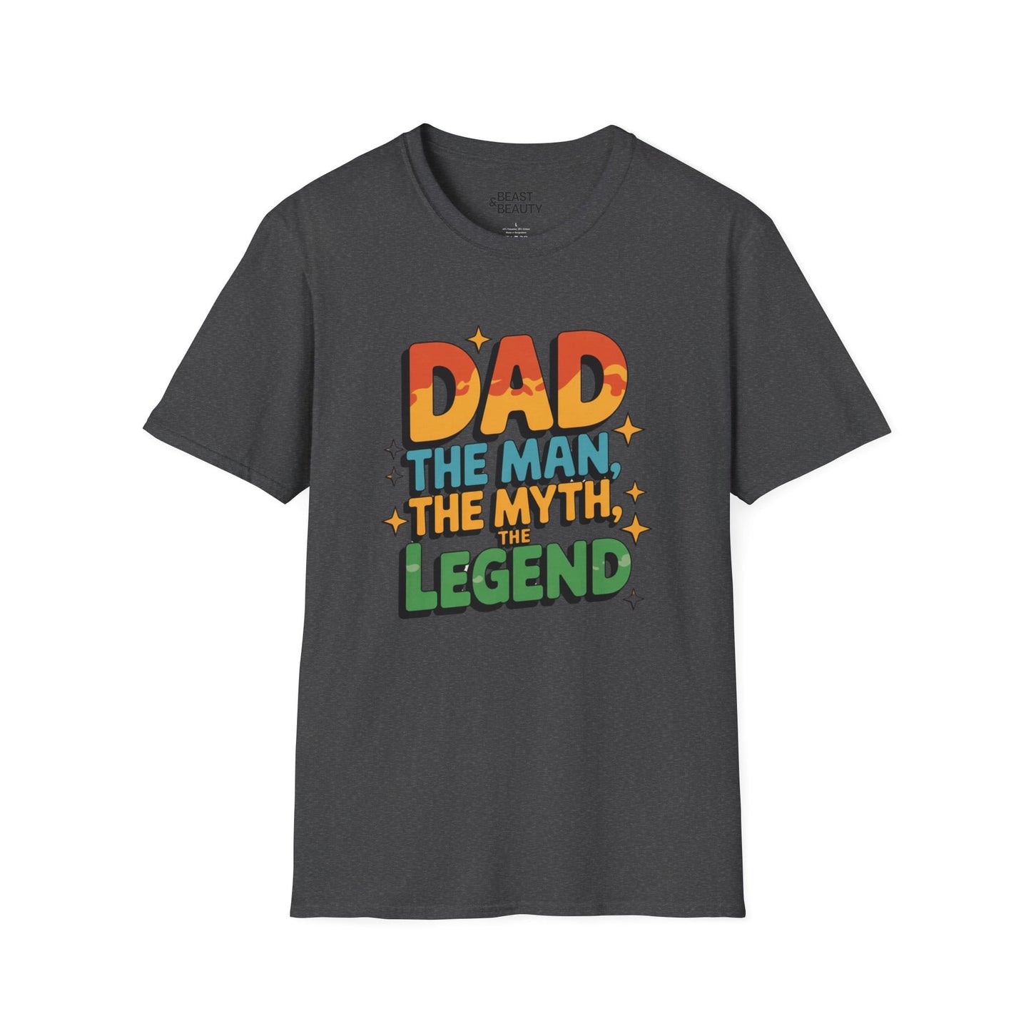 dad the man the myth the legend t-shirt dark heather t-shirt uk Father's Day gift idea