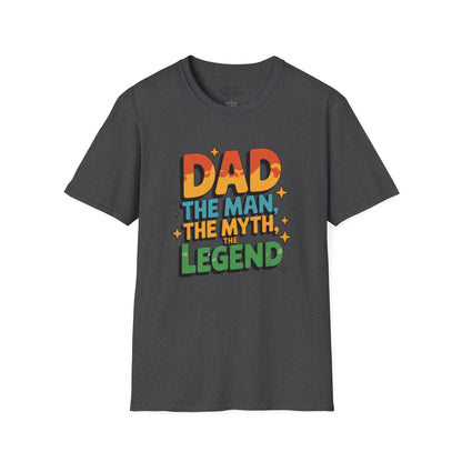 dad the man the myth the legend t-shirt dark heather t-shirt uk Father's Day gift idea