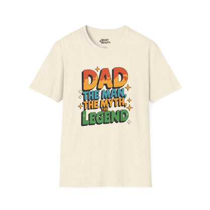 dad the man the myth the legend t-shirt natural t-shirt uk Father's Day gift idea