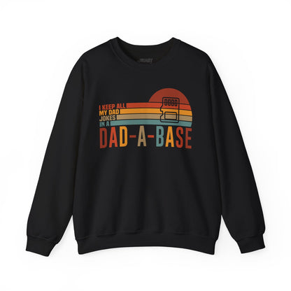 i keep all my dad jokes in a dad-a-base sweatshirt black sweatshirt uk Father's Day gift idea
