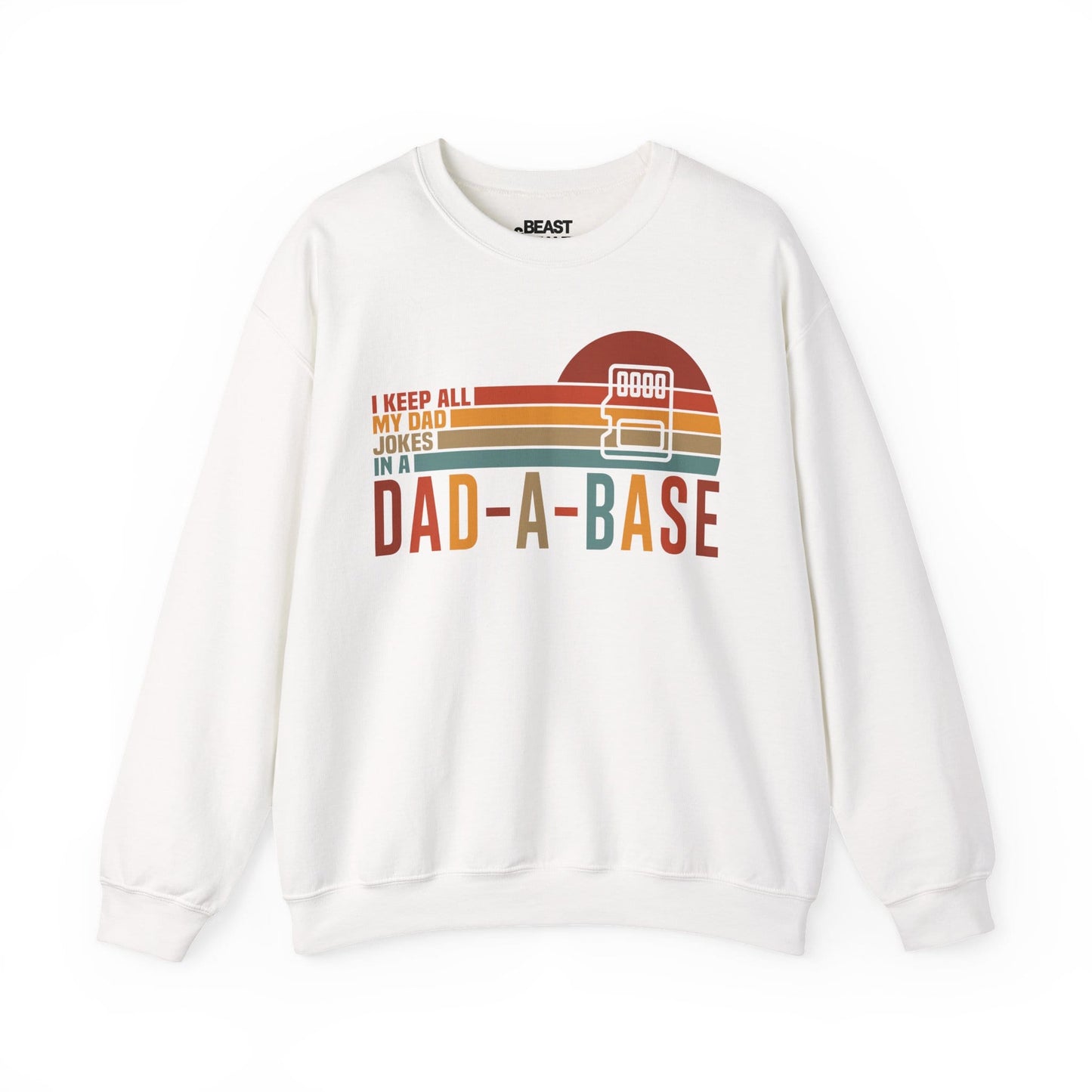 i keep all my dad jokes in a dad-a-base sweatshirt white sweatshirt uk Father's Day gift idea