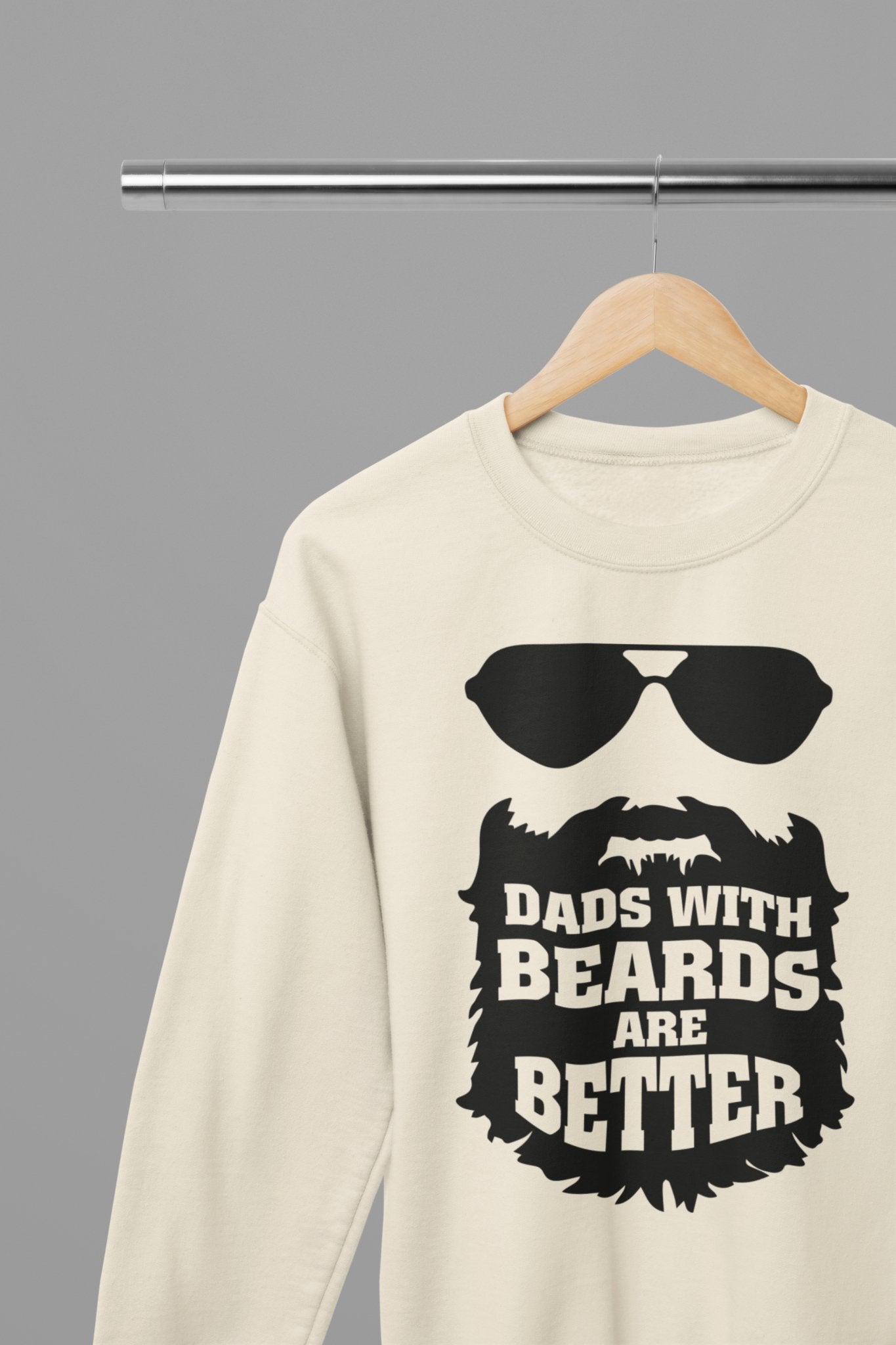 Dads With Beards Are Better Fathers Day Sweatshirt - Beast & Beauty Clothing LTD - Fathers Day Sweatshirt - small - Sand - 