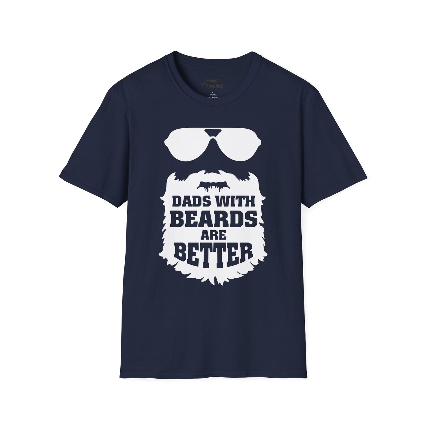 dads with beards are better graphic t-shirt navy t-shirt uk Father's Day gift idea