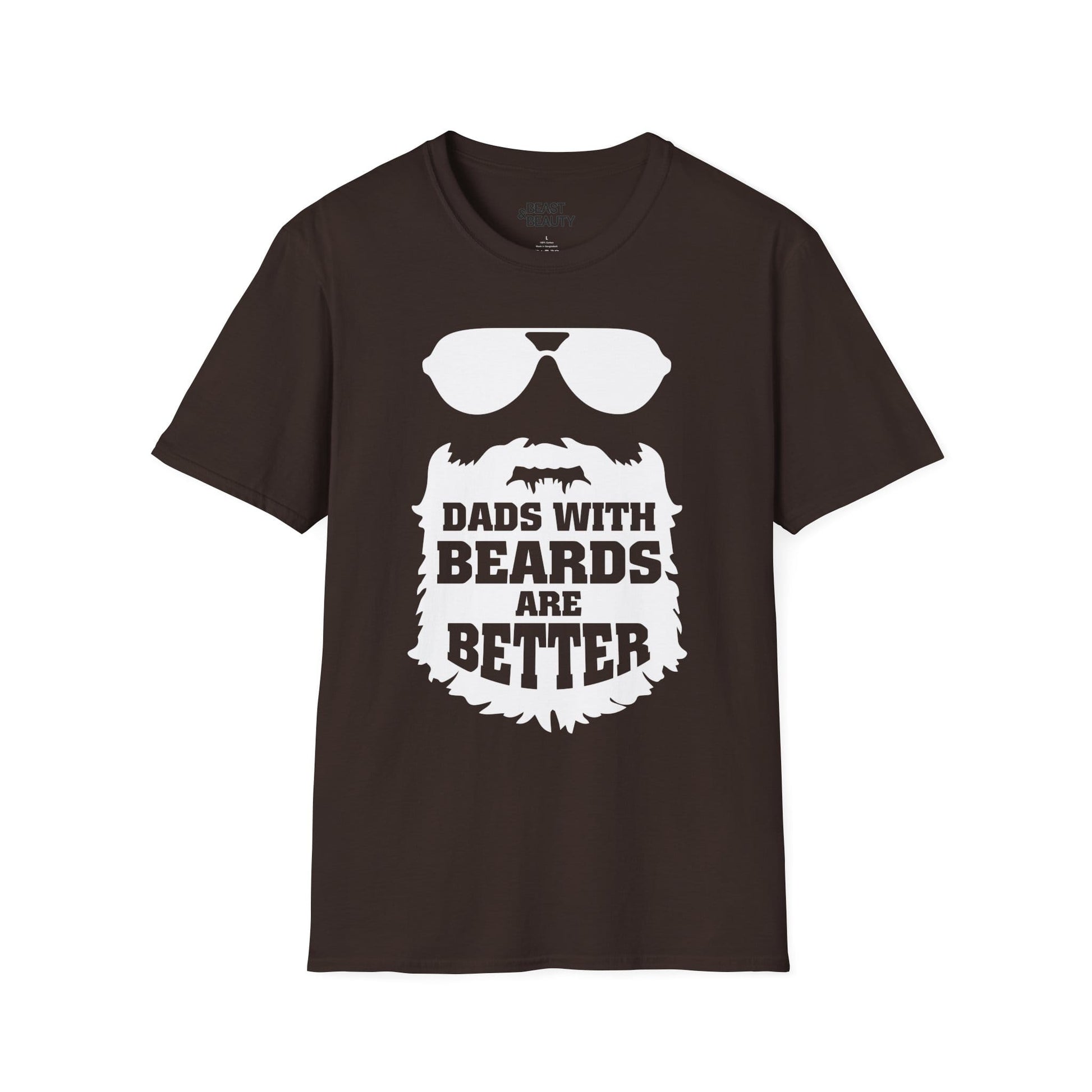 dads with beards are better graphic t-shirt dark chocolate t-shirt uk Father's Day gift idea