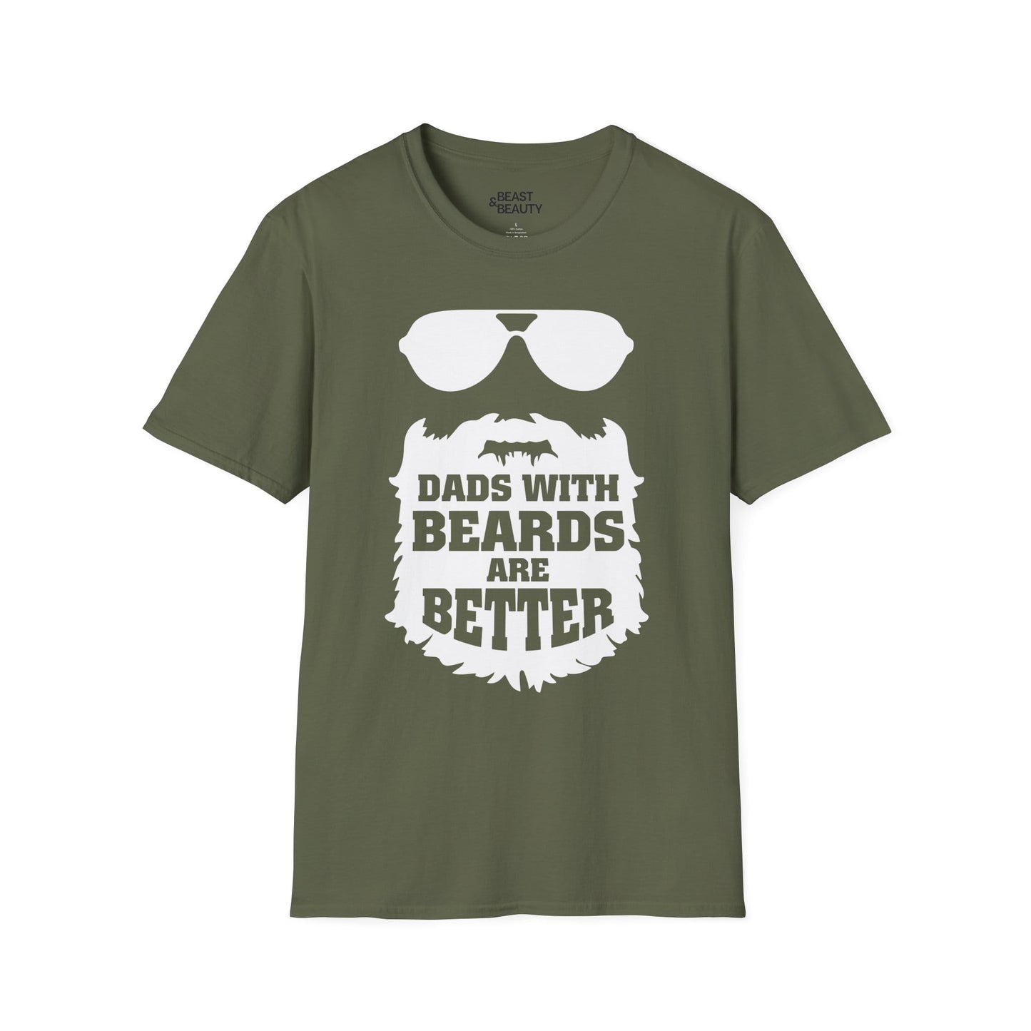 dads with beards are better graphic t-shirt military green t-shirt uk Father's Day gift idea
