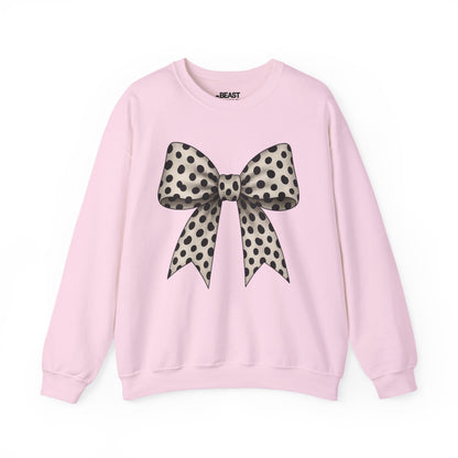 dalmatian bow sweatshirt light pink sweatshirt uk coquette gift idea