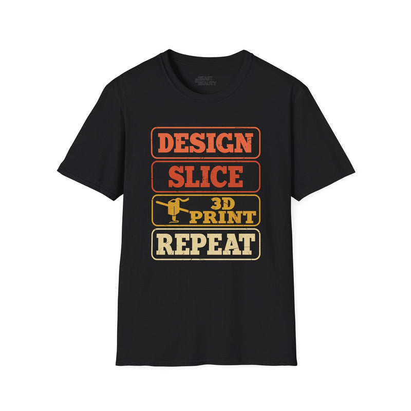 Design Slice 3D Print Repeat T-Shirt
