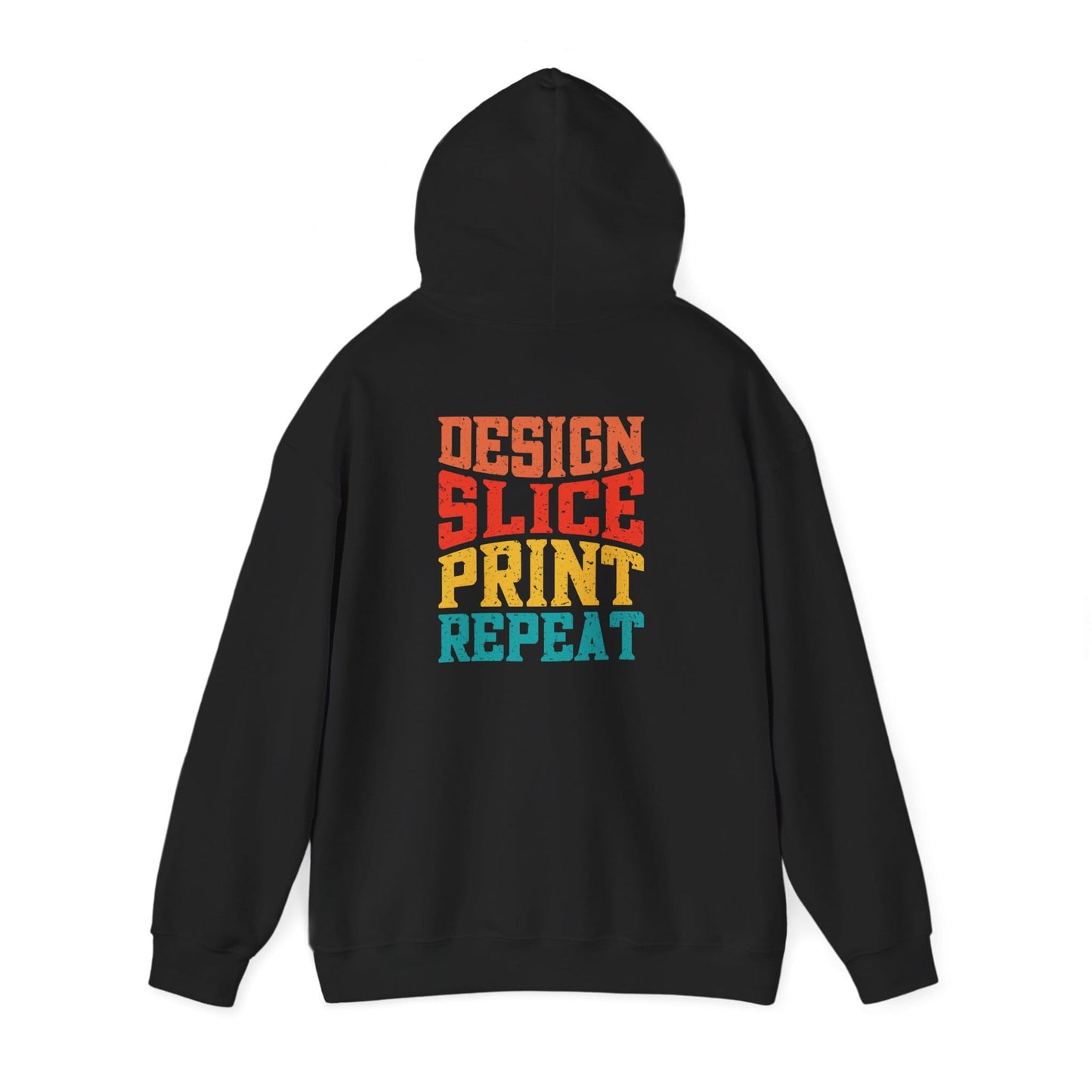 Design Slice Print Repeat - Retro 3D Printing Hoodie S / Black gift_idea unique_gift personalised_gift