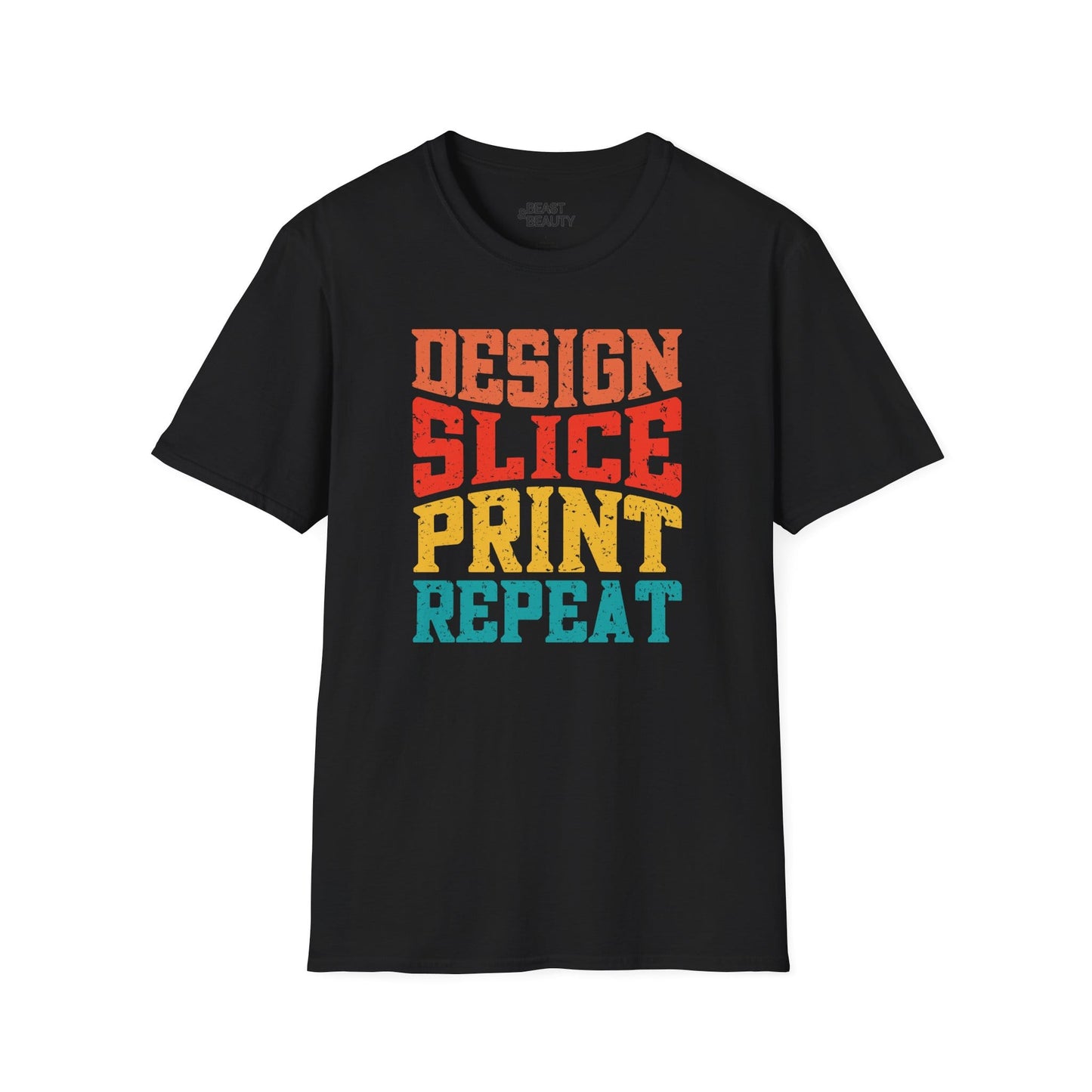 Design Slice Print Repeat - Retro 3D Printing T-Shirt Black / S gift_idea unique_gift personalised_gift