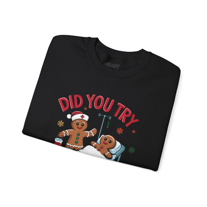 did you try icing it funny christmas sweatshirt sweatshirt uk Christmas gift idea image 3