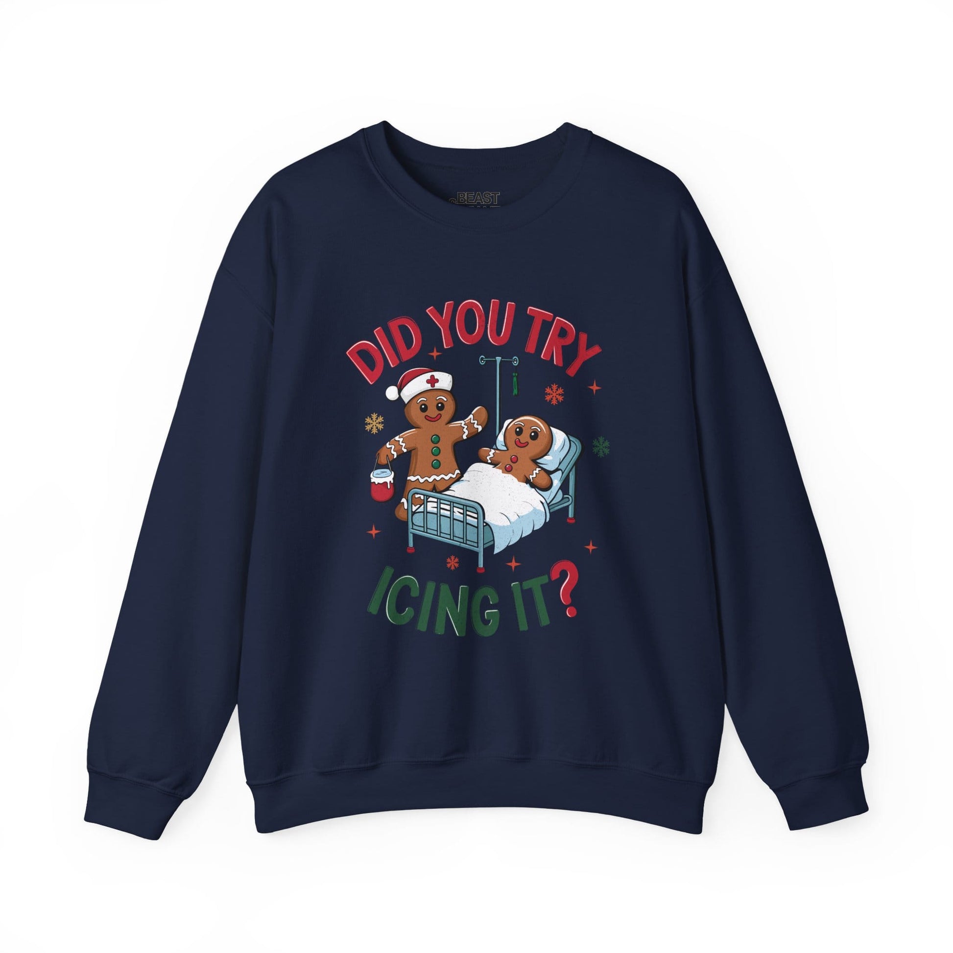 did you try icing it funny christmas sweatshirt navy sweatshirt uk Christmas gift idea
