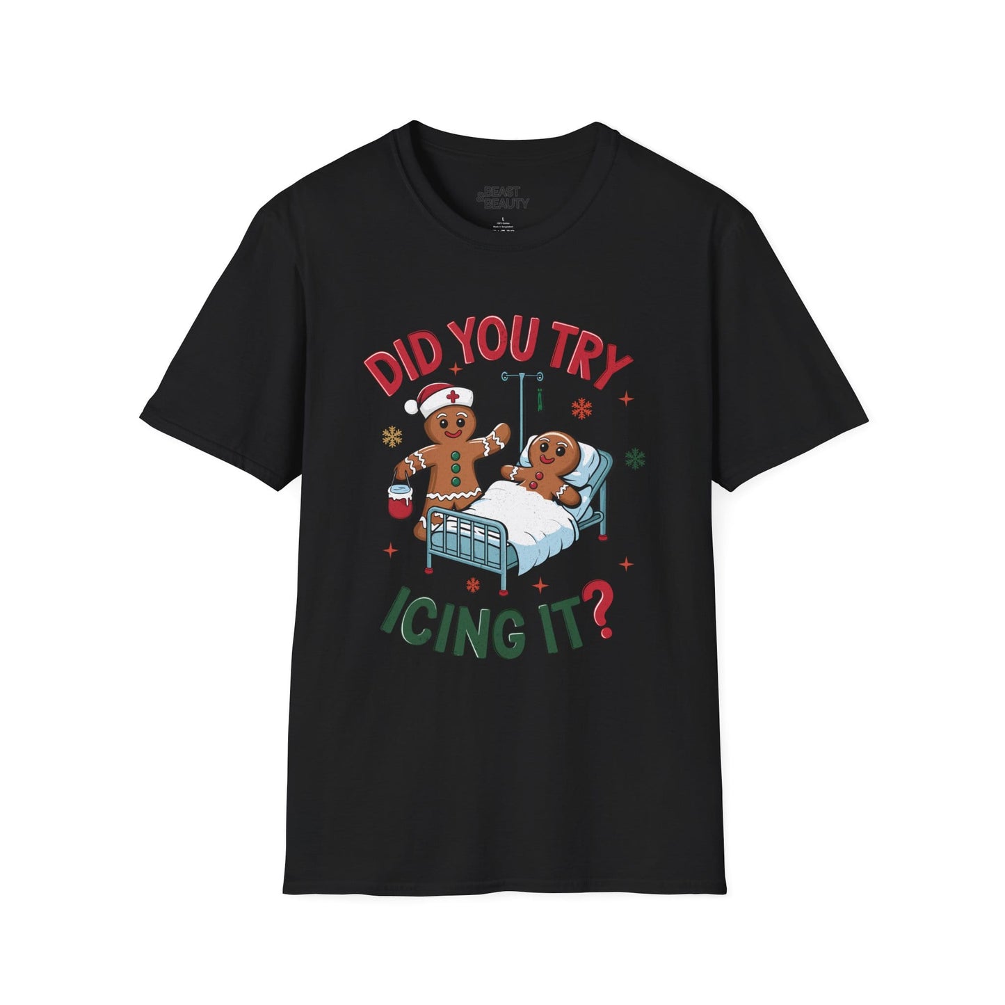 did you try icing it funny christmas t-shirt black t-shirt uk Christmas gift idea