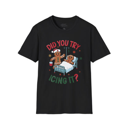 did you try icing it funny christmas t-shirt black t-shirt uk Christmas gift idea