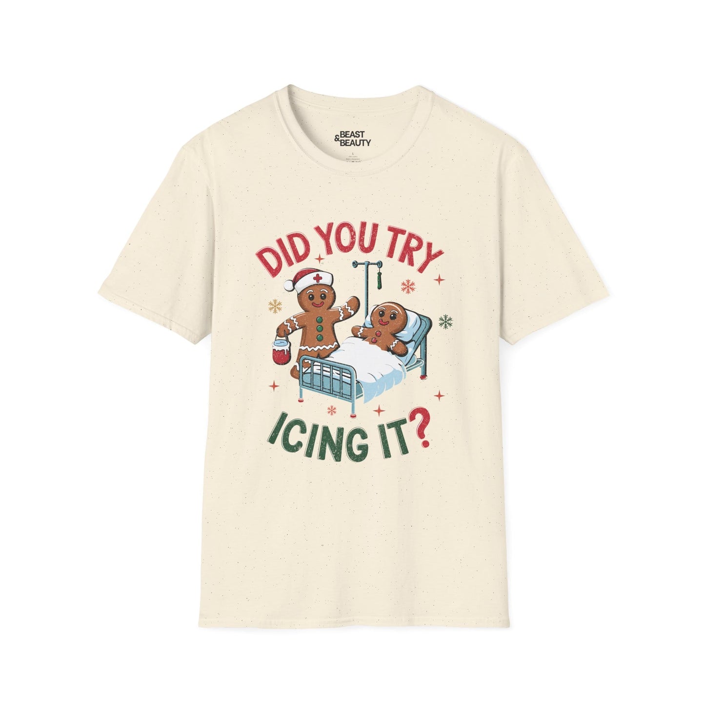 did you try icing it funny christmas t-shirt natural t-shirt uk Christmas gift idea