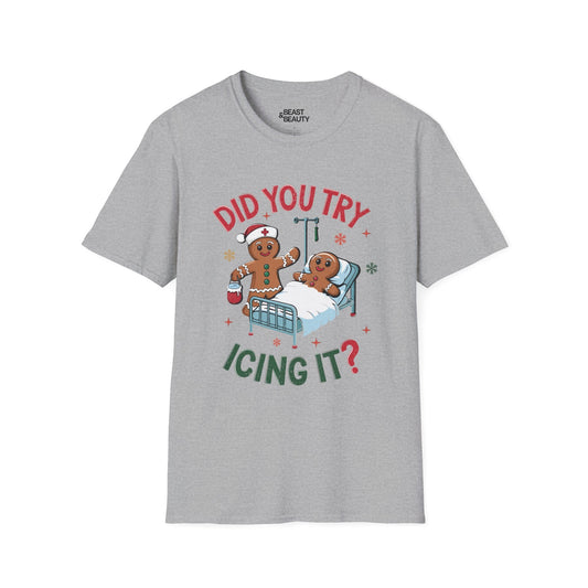 did you try icing it funny christmas t-shirt sport grey t-shirt uk Christmas gift idea