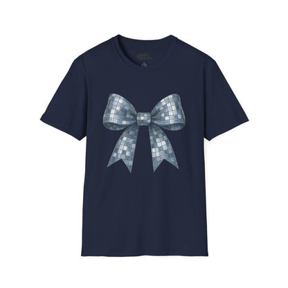 disco ball bow t-shirt navy t-shirt uk coquette gift idea
