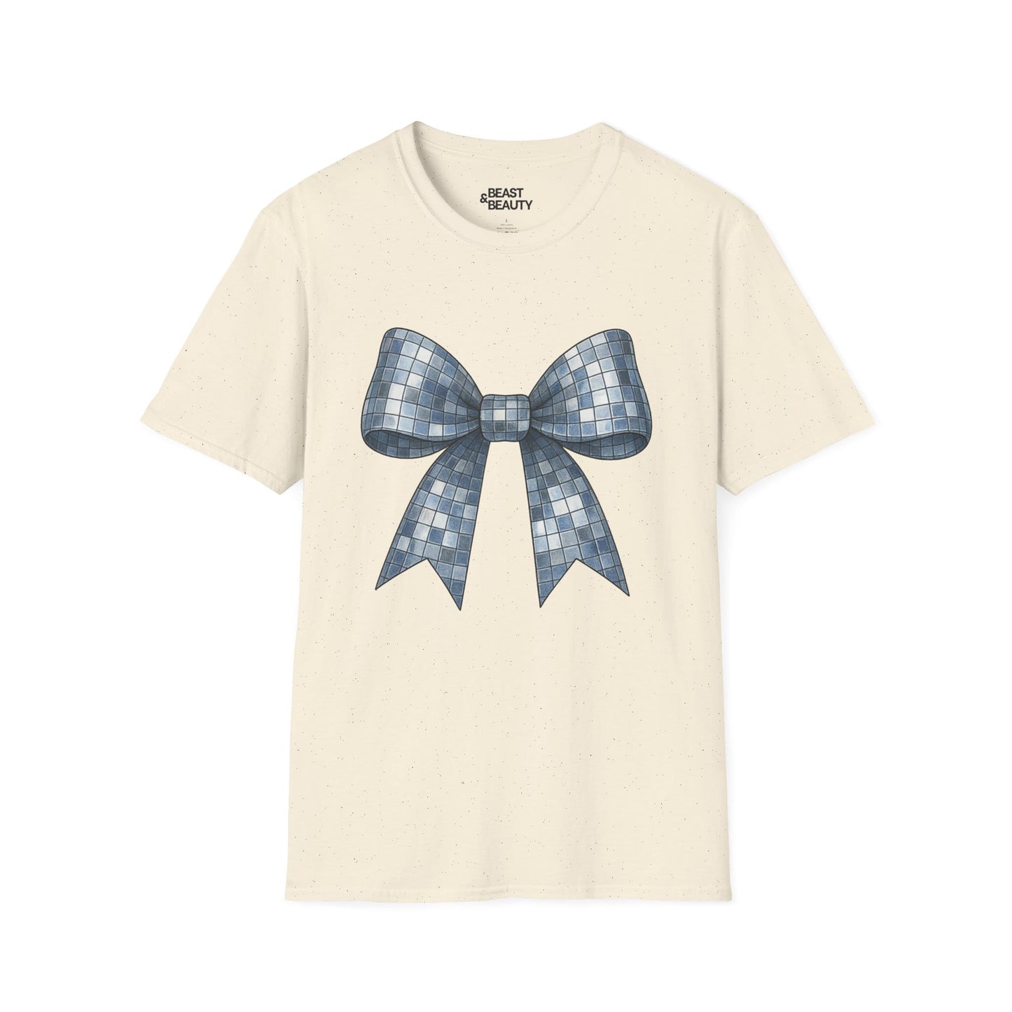 disco ball bow t-shirt natural t-shirt uk coquette gift idea