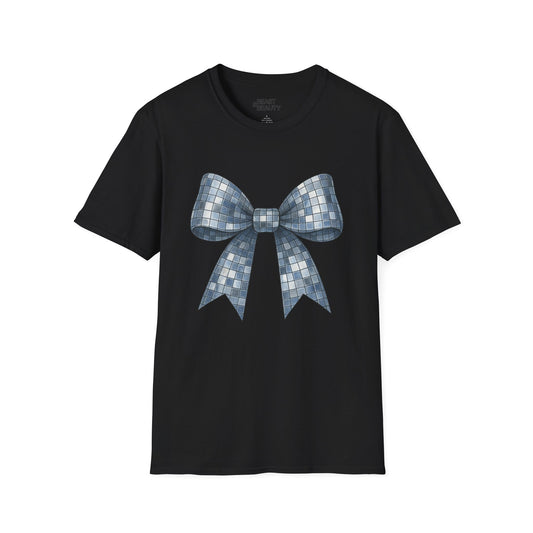 disco ball bow t-shirt black t-shirt uk coquette gift idea