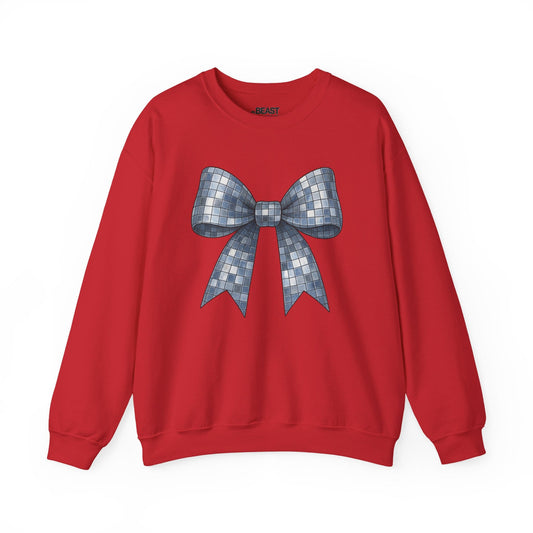 disco bow sweatshirt red sweatshirt uk coquette gift idea