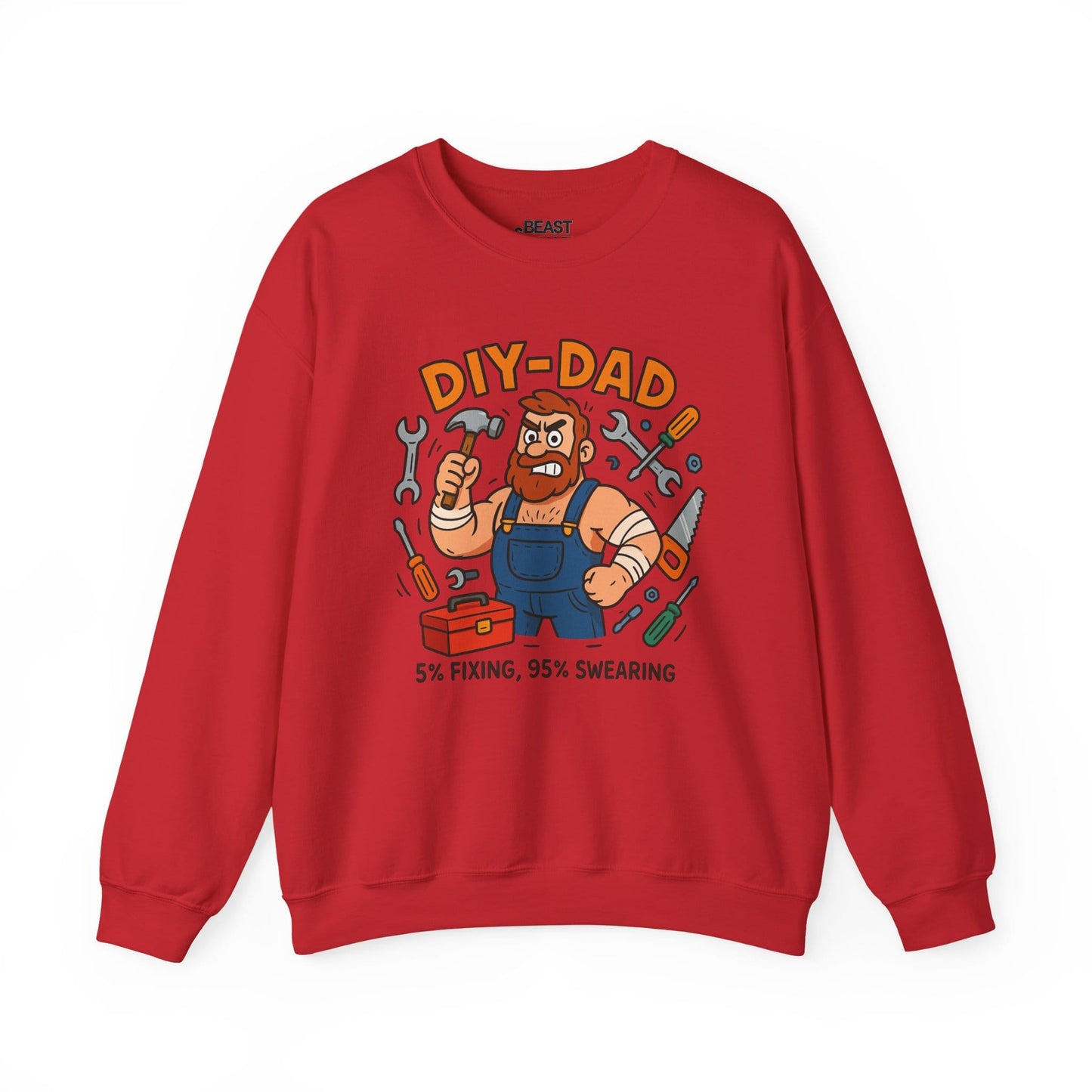 diy dad 5 fixing 95 swearing sweatshirt red sweatshirt uk Father's Day gift idea