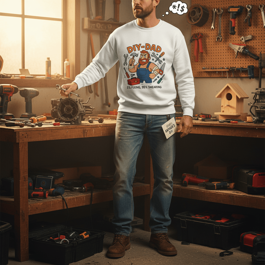 DIY Dad 5% Fixing 95% Swearing Sweatshirt gift_idea unique_gift personalised_gift