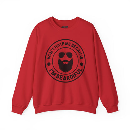 don t hate me because i m beardiful sweatshirt red sweatshirt uk Father's Day gift idea