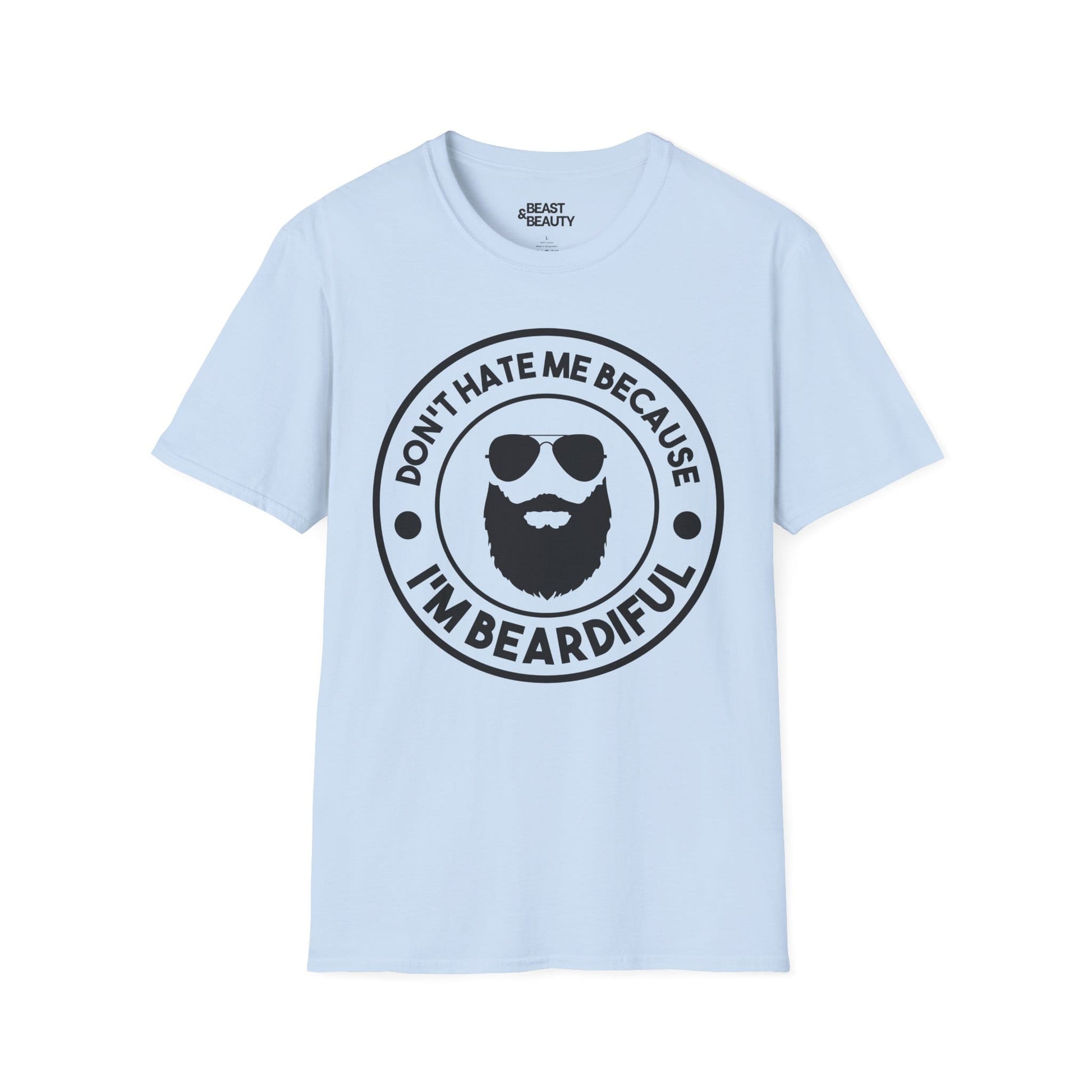 don't hate me because i'm beardiful t-shirt light blue t-shirt uk Father's Day gift idea