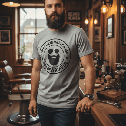 Don't Hate Me Because I'm Beardiful T-Shirt gift_idea unique_gift personalised_gift