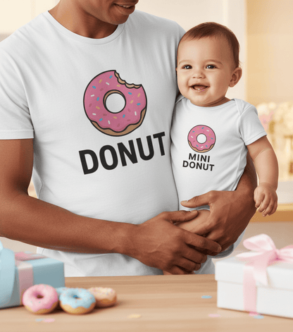 Donut & Mini Donut Matching T-Shirt Gift Set gift_idea unique_gift personalised_gift