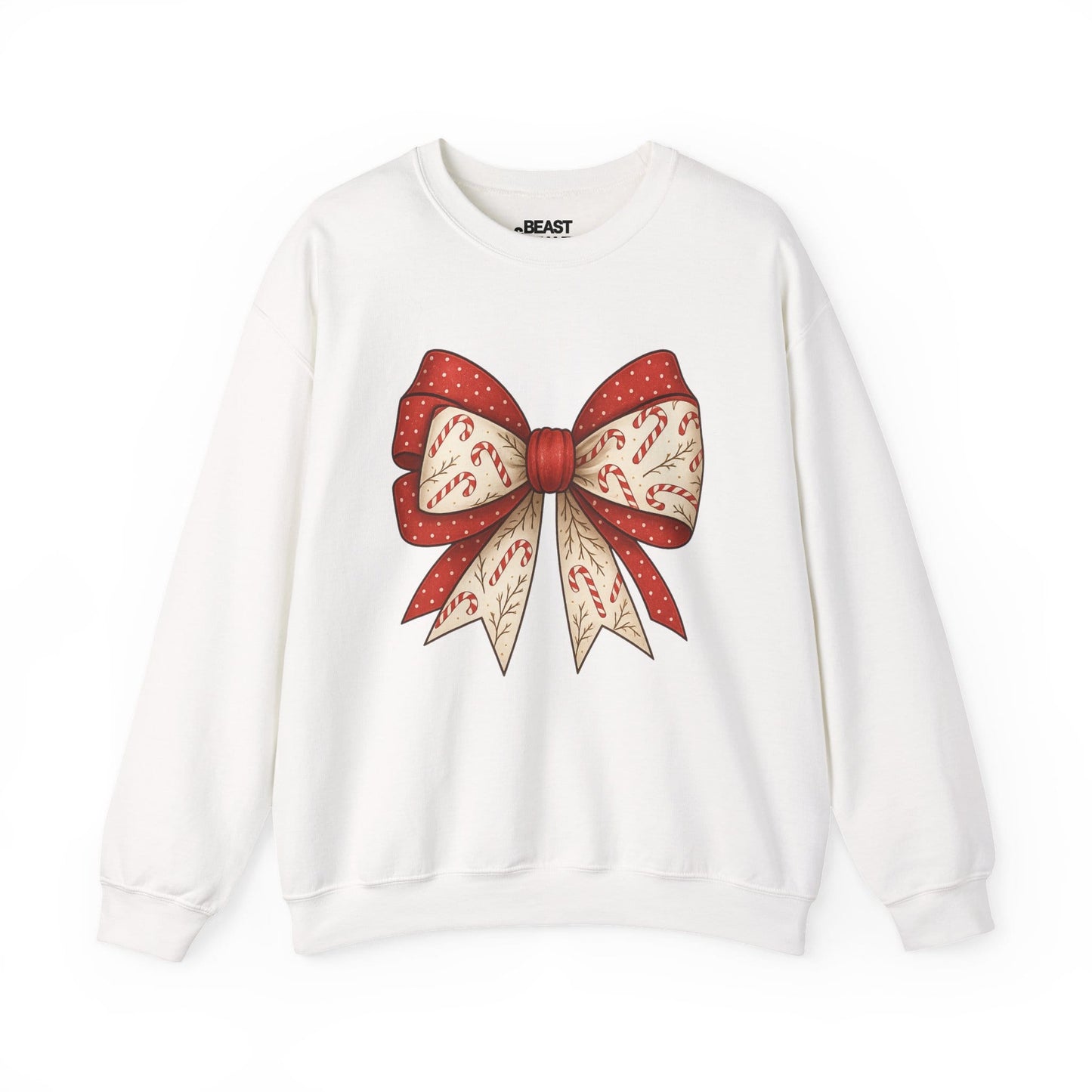 double candy cane bow sweatshirt white sweatshirt uk coquette gift idea