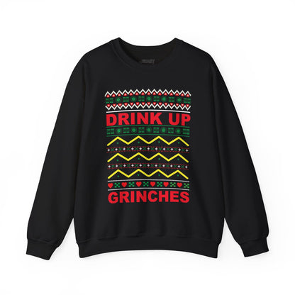 drink up grinches christmas sweatshirt black sweatshirt uk Christmas gift idea