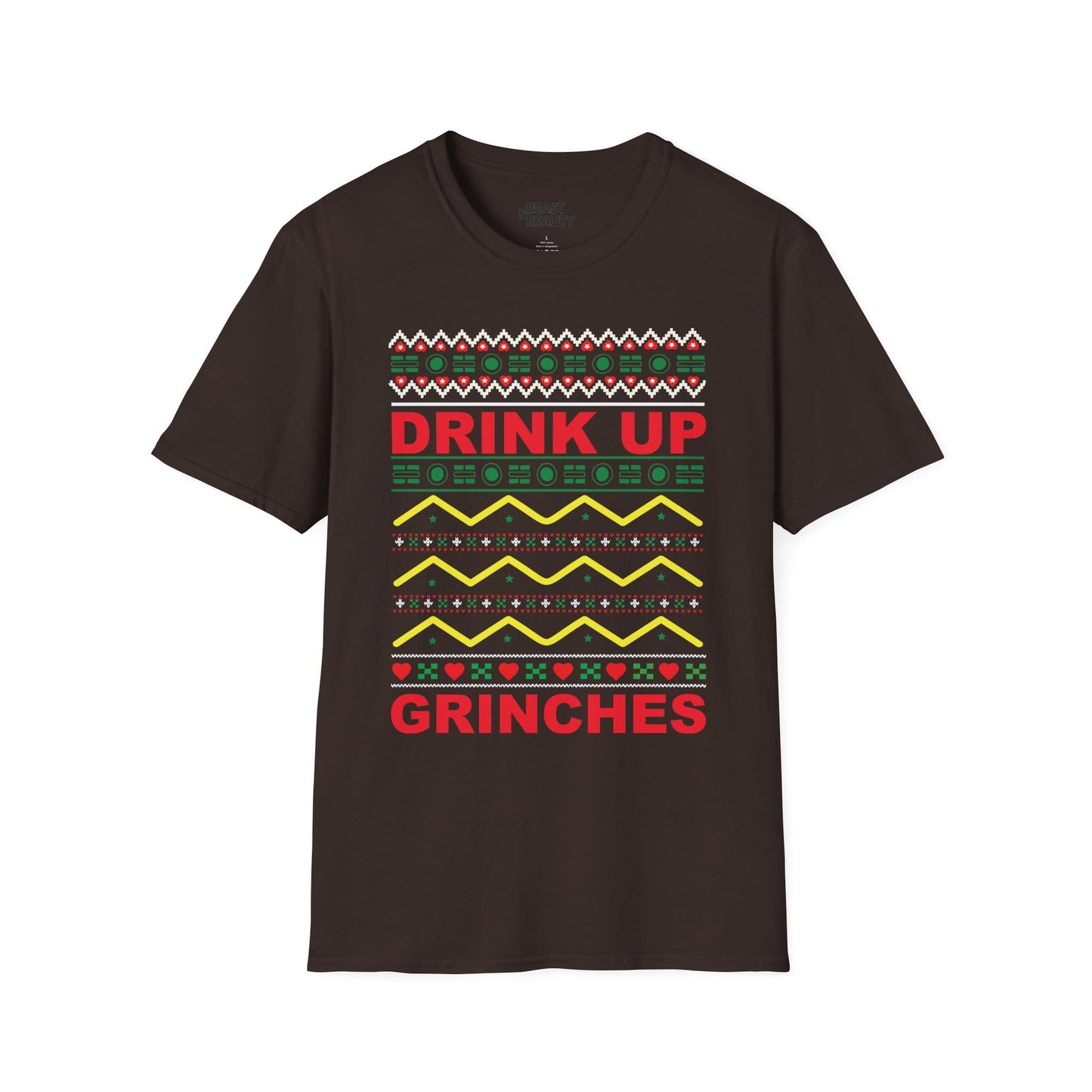 drink up grinches christmas t-shirt dark chocolate t-shirt uk Christmas gift idea