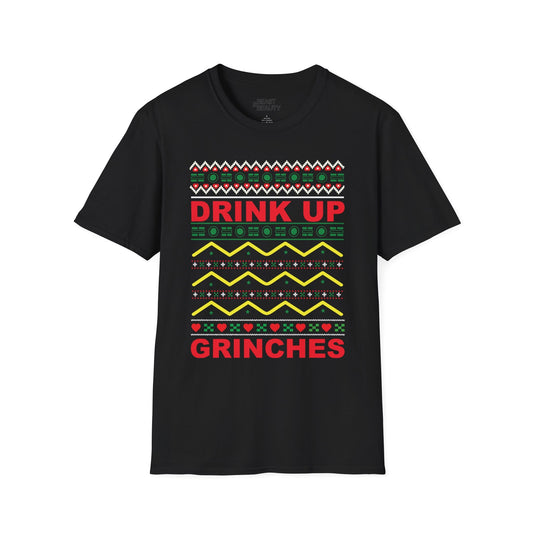 drink up grinches christmas t-shirt black t-shirt uk Christmas gift idea