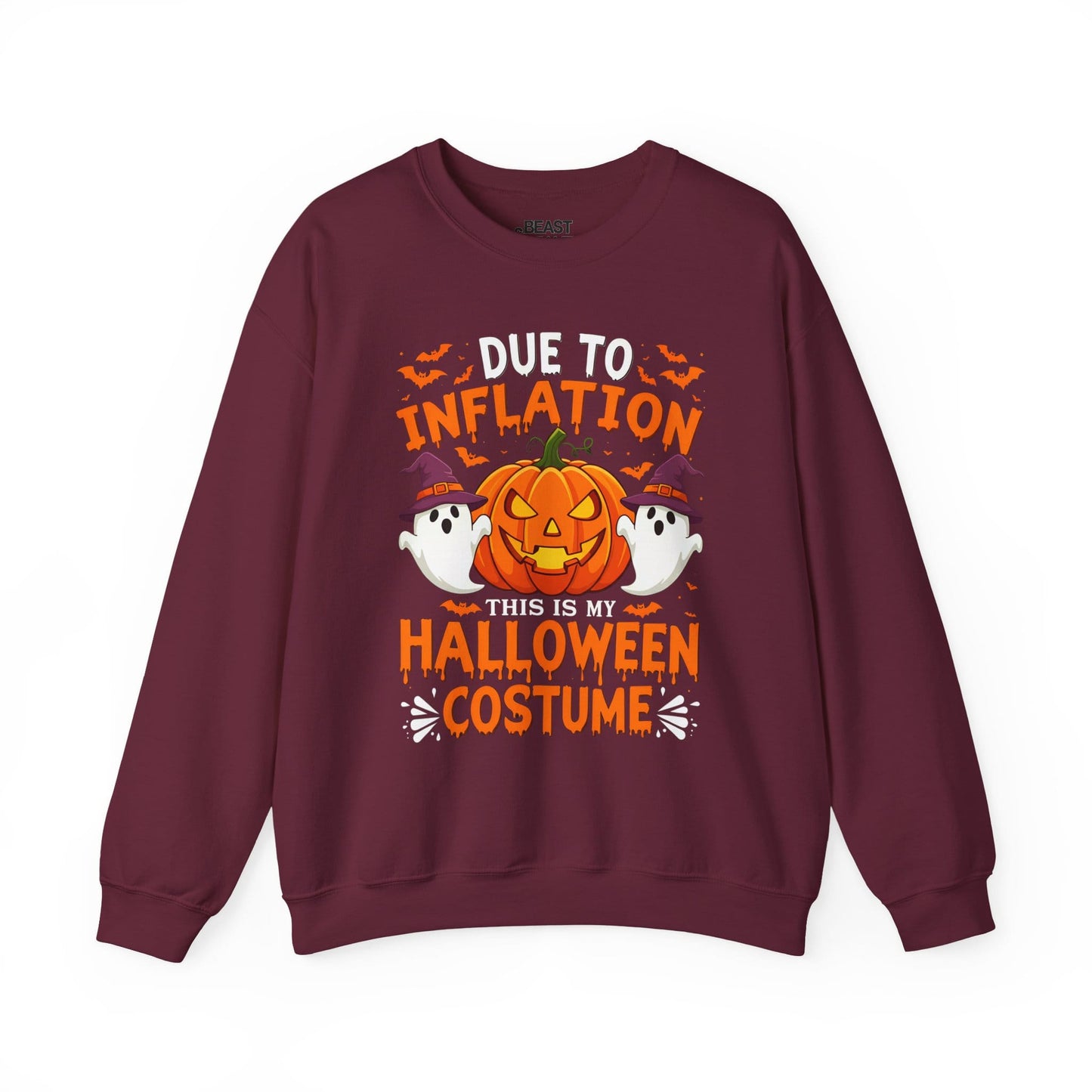 Due To Inflation This Is My Halloween Costume Sweatshirt Maroon / S gift_idea unique_gift personalised_gift