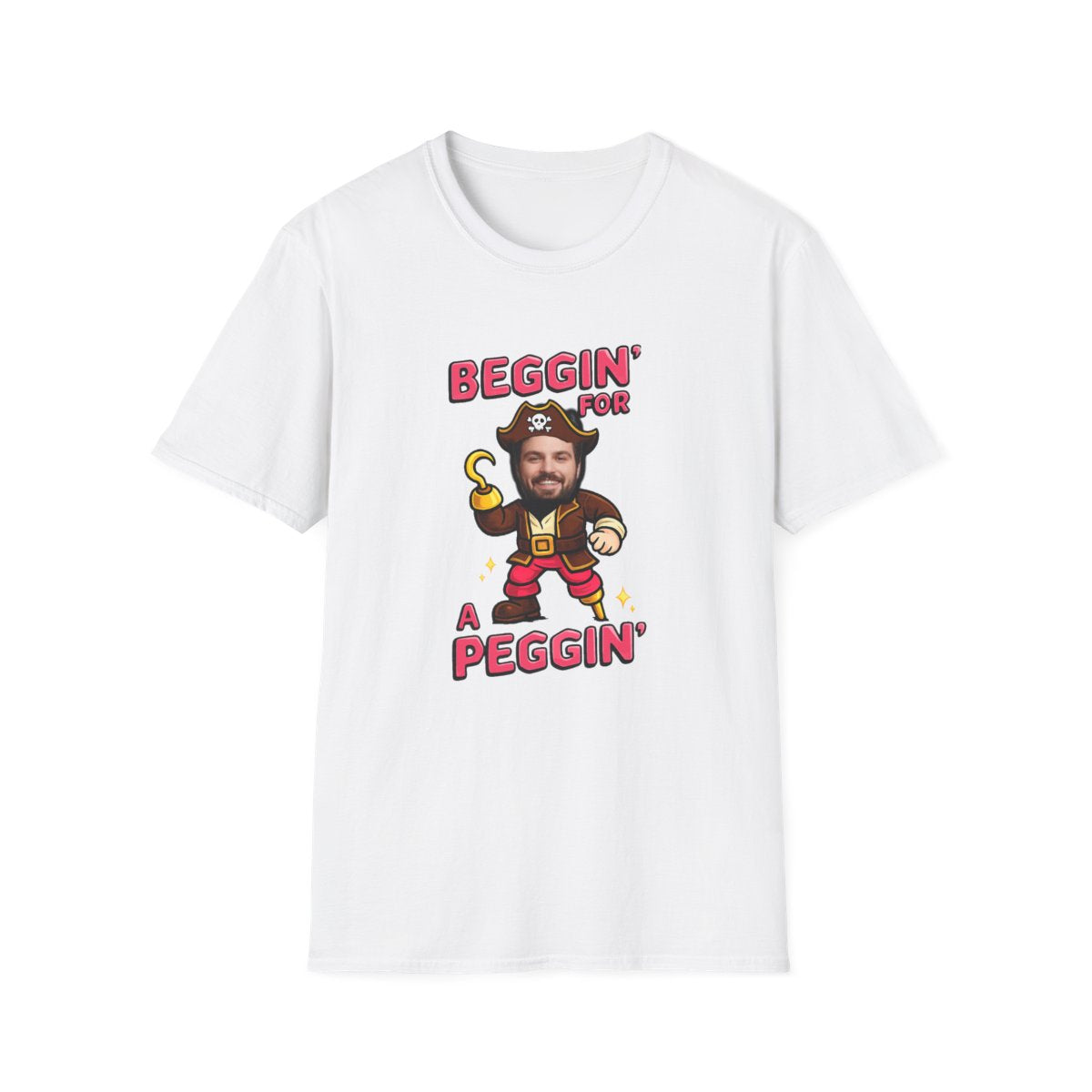 Beggin For A Peggin personalised pirate stag t-shirt White