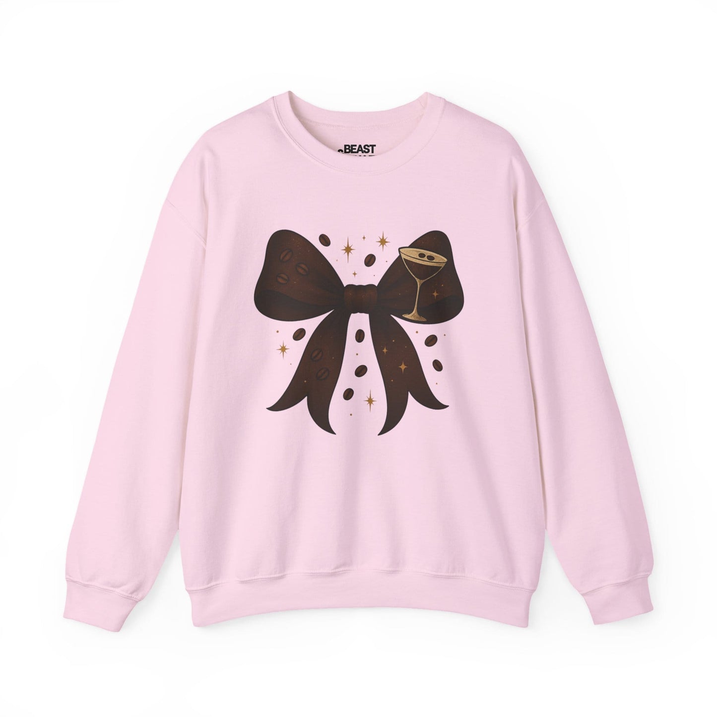 espresso martini bow sweatshirt light pink sweatshirt uk coquette gift idea