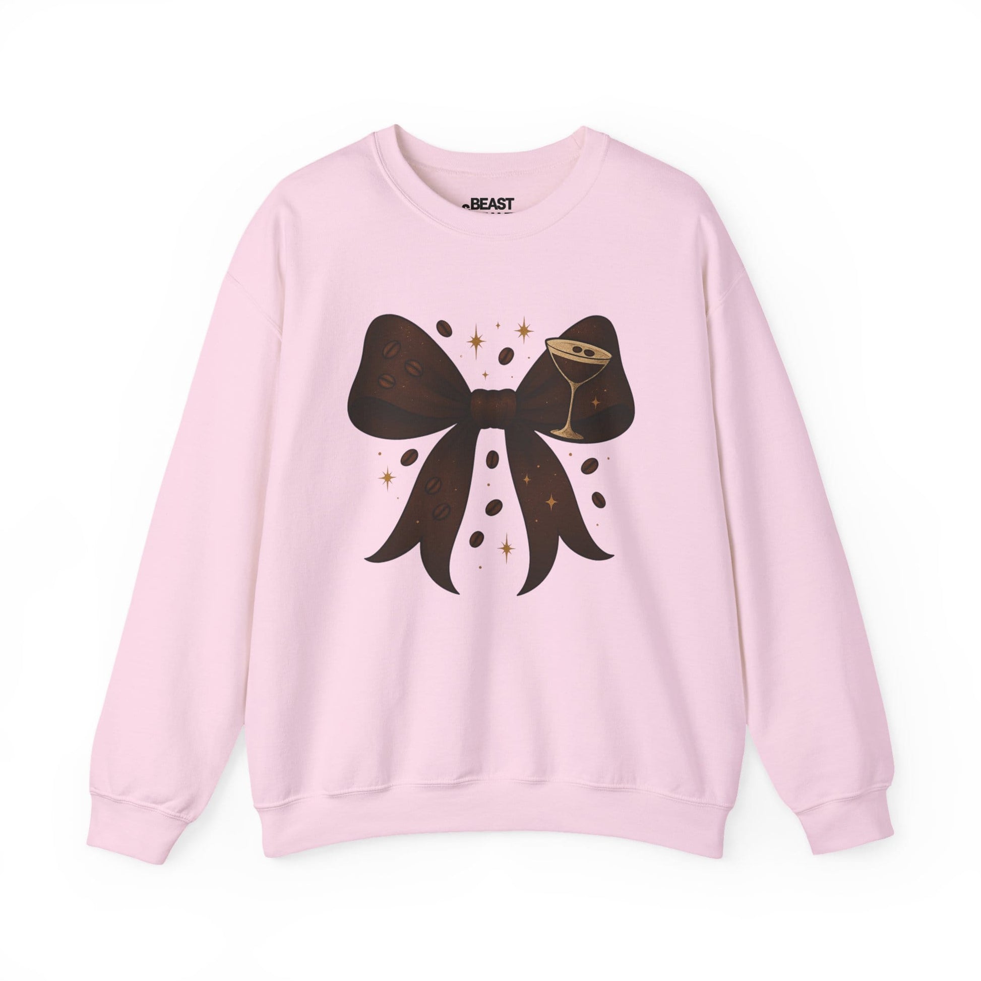 espresso martini bow sweatshirt light pink sweatshirt uk coquette gift idea