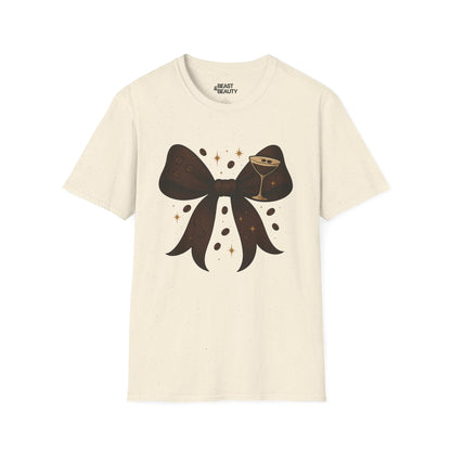 espresso martini bow t-shirt natural t-shirt uk coquette gift idea