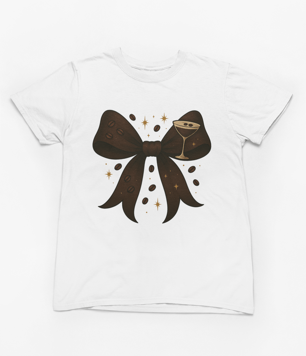 Espresso Martini Coquette Bow Sweatshirt – Coffee Lover Gift Jumper UK T-Shirt / 3XL (Adult) / White gift_idea unique_gift personalised_gift