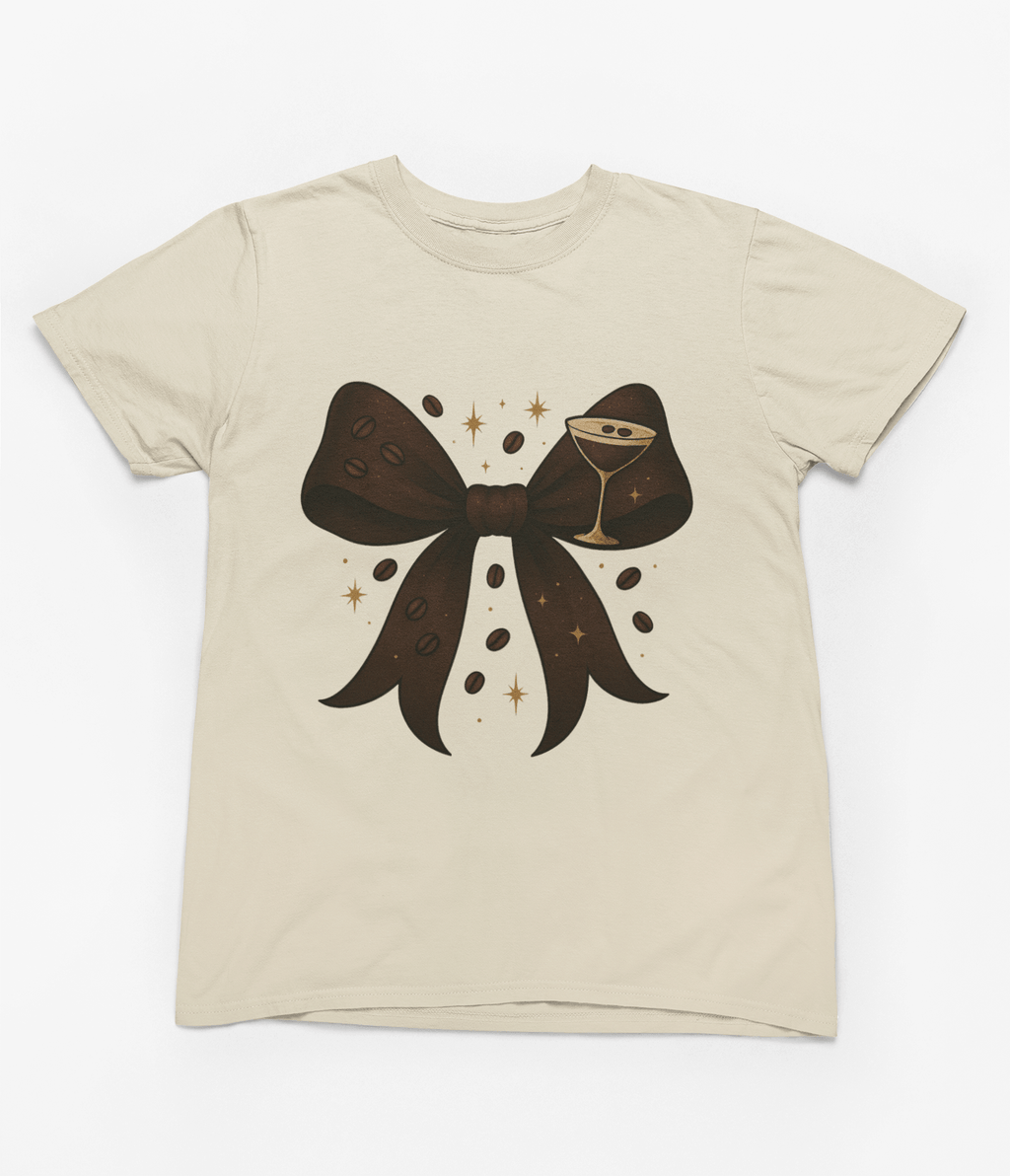 Espresso Martini Coquette Bow Sweatshirt – Coffee Lover Gift Jumper UK T-Shirt / 3XL (Adult) / Beige gift_idea unique_gift personalised_gift