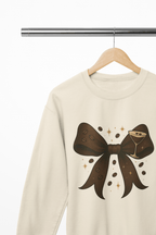 Espresso Martini Coquette Bow Sweatshirt – Coffee Lover Gift Jumper UK Sweatshirt / 3XL (Adult) / Beige gift_idea unique_gift personalised_gift