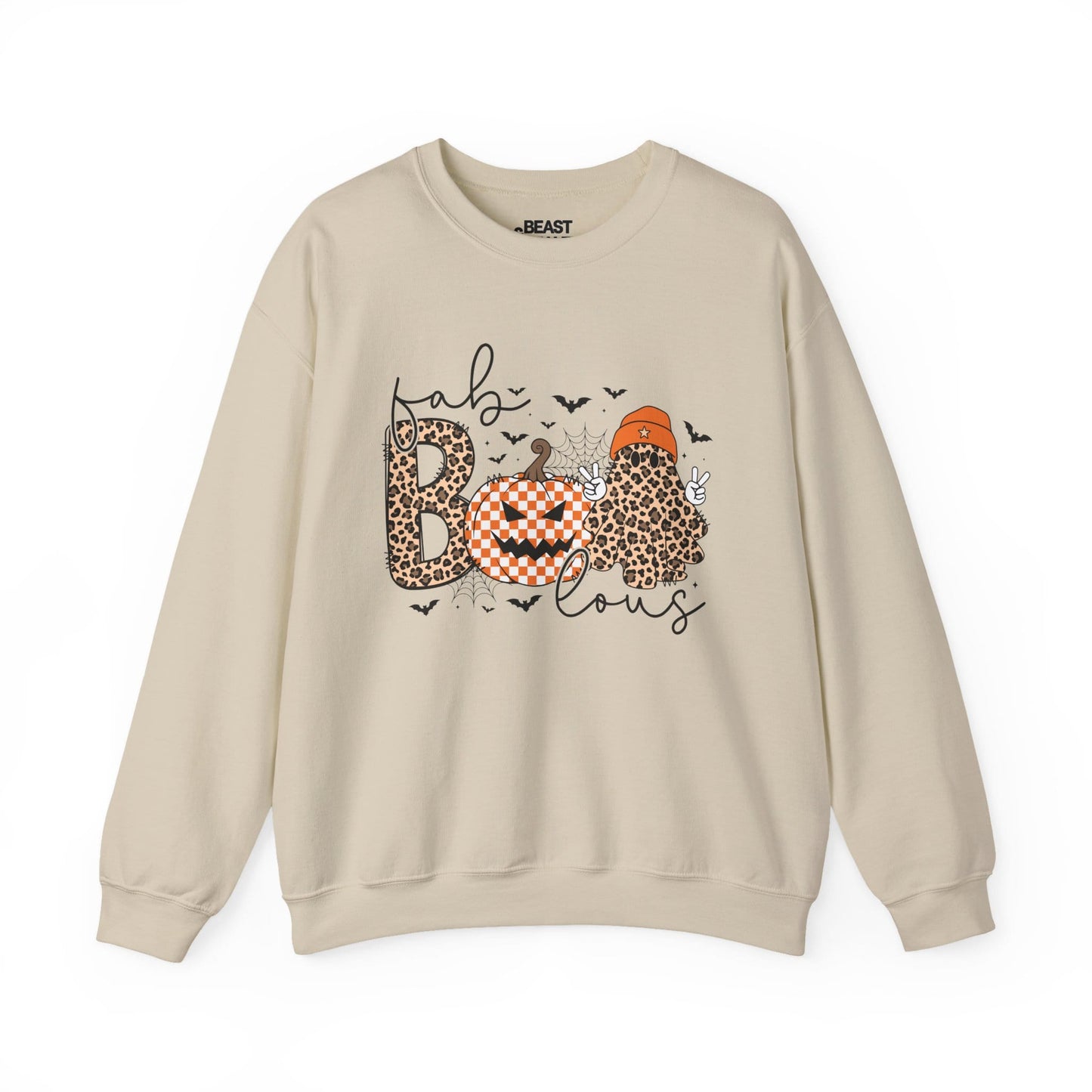 Fab Boo Lous Cute Halloween Sweatshirt for Adults Sand / S gift_idea unique_gift personalised_gift